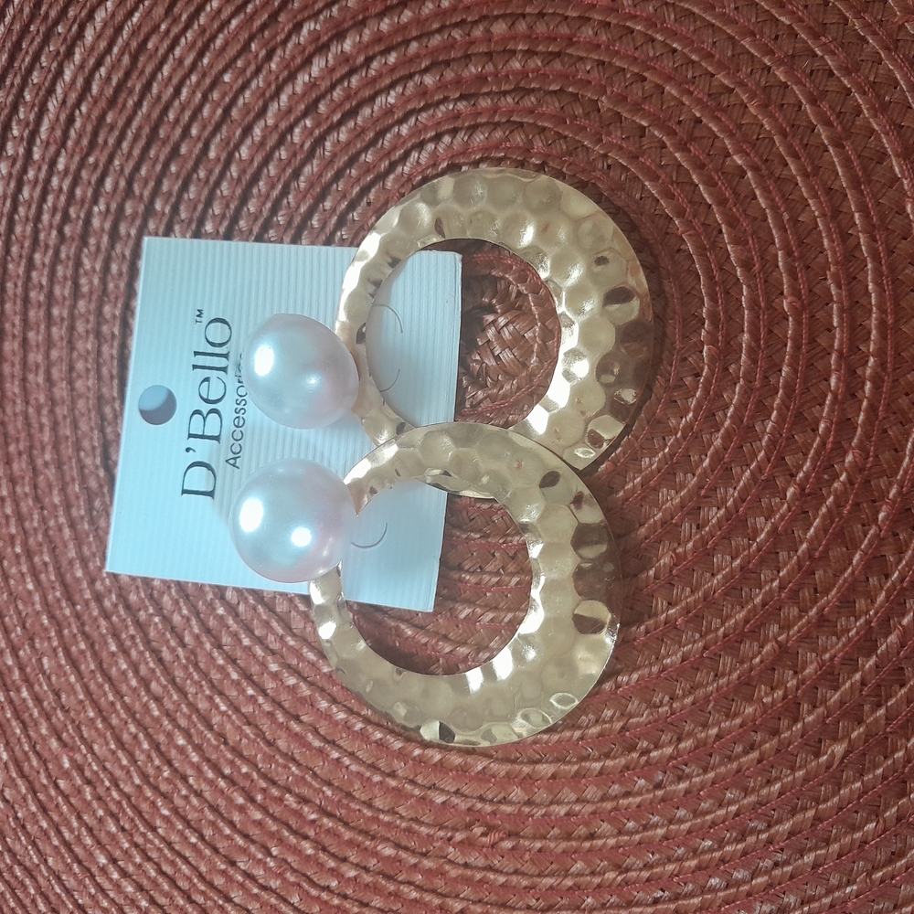 Gold Hammered Hoop Earrings